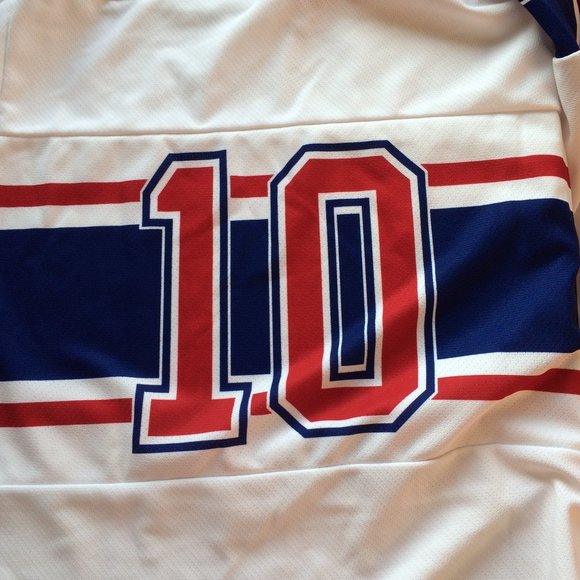 Molson Canadian Hockey Jersey Medium Montreal Canadiens Logo Red White Blue #10 - Picture 3 of 9